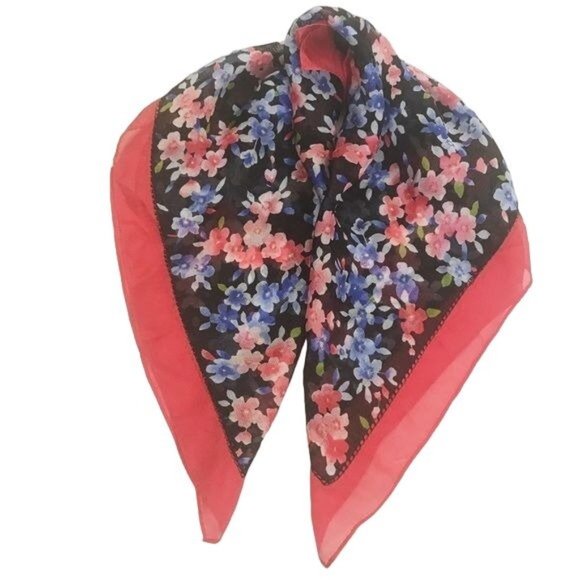 LAURA ASHLEY Floral Print 100% Silk Scarf - Picture 2 of 5